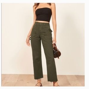 NWT Reformation High Rise Utility Twill Pant 24